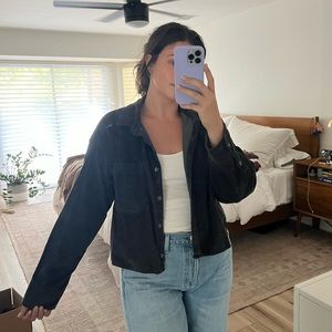 Cropped Corduroy Button Up Top